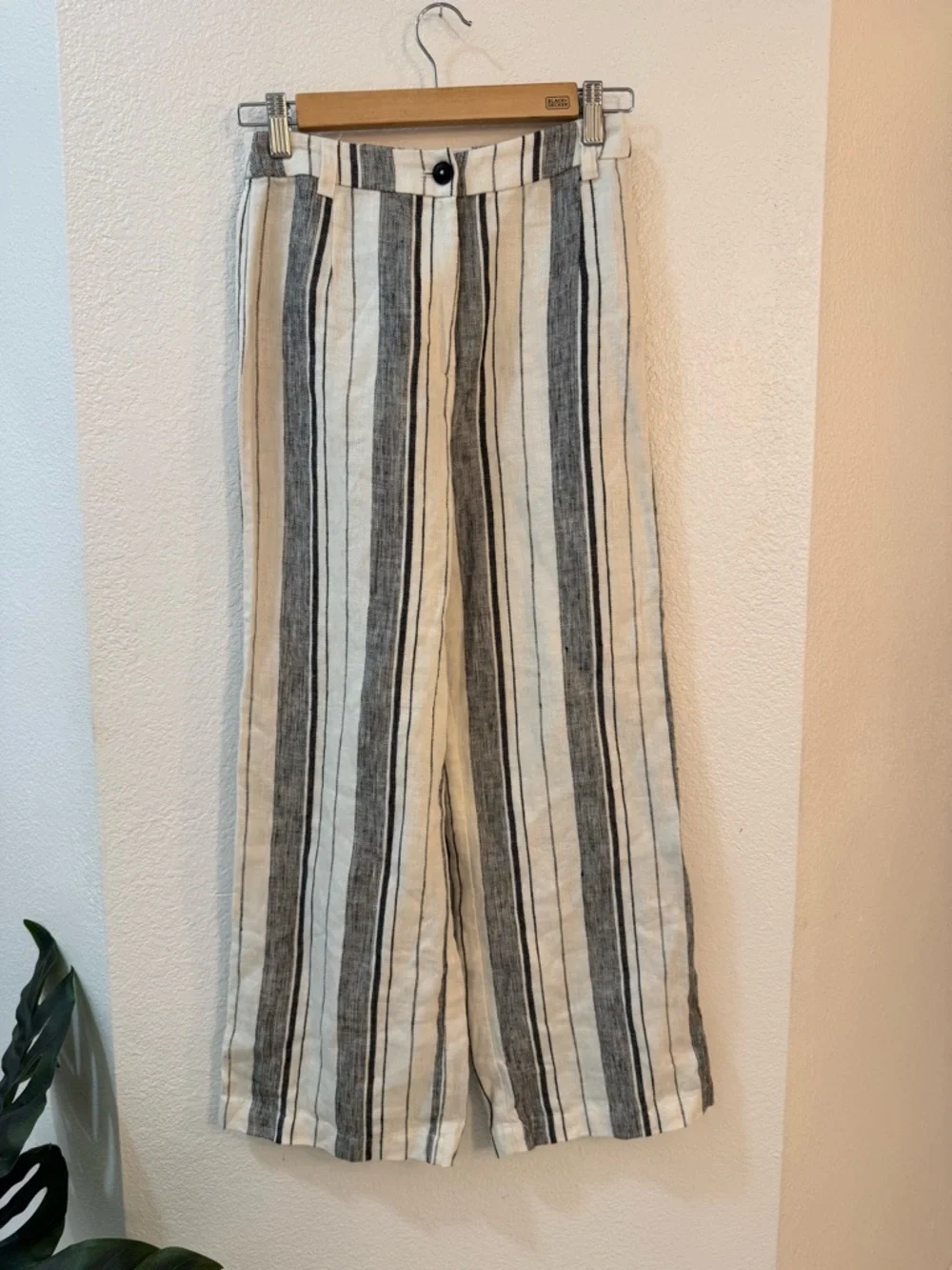 Reformation Tahiti Linen Cropped Ankle High Rise Relaxed Fit Straight Leg SZ 0